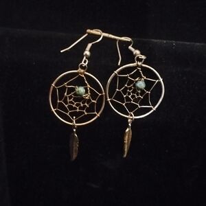 Gold and Silver Dreamcatcher Earrings